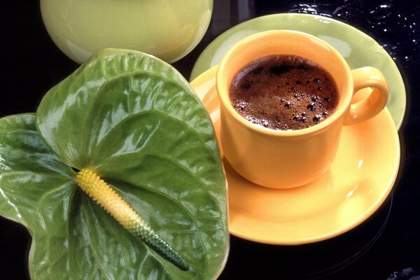 Foto d atmosfera con una tazza di caffè