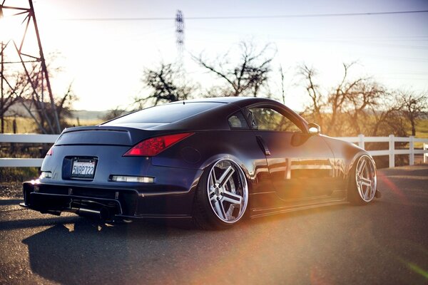 Imagen de un nissan 350Z en el campo