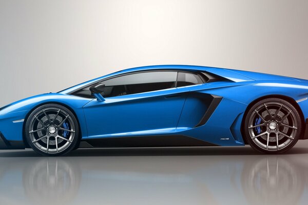 Azul Lamborghini Avendator LP700-4 reflexión en el Suelo