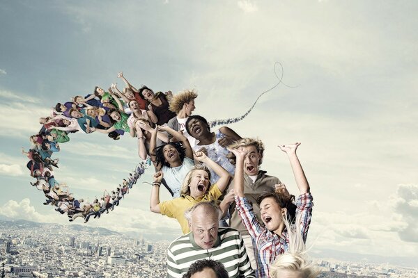 Roller coaster with Americans on the train