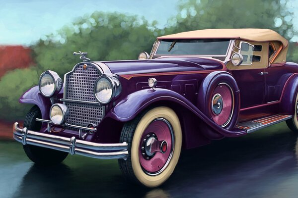 Voiture Vintage violet delux