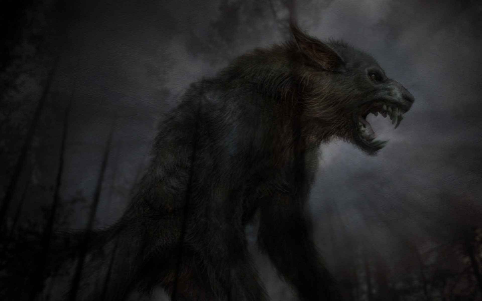 lycanthrope night forest twilight