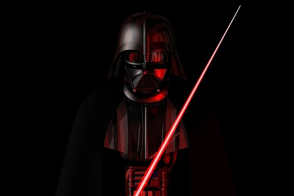 Darth Vader di Star Wars su sfondo nero