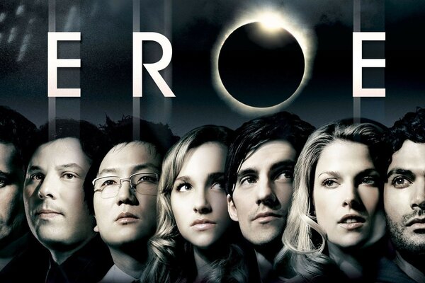 Poster della serie Heroes, che mostra tutti gli attori