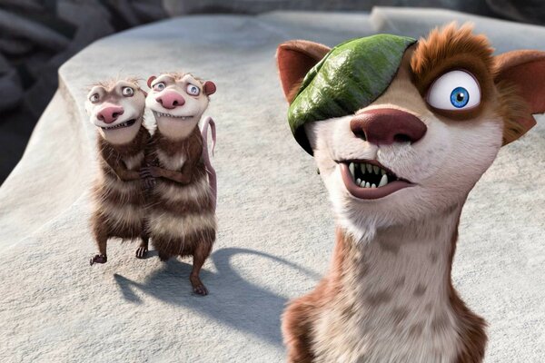 Wallpaper weasels from the cartoon ice age