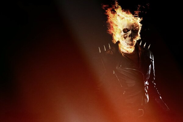 Ghost rider on a black background