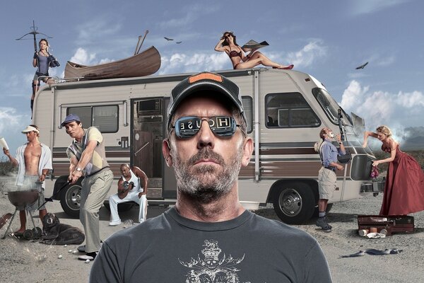 Hugh Laurie y la autocaravana