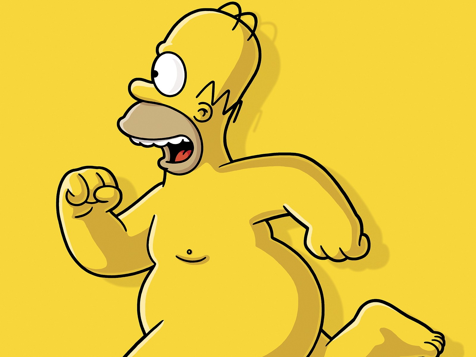 homer simpson corsa giallo nudo