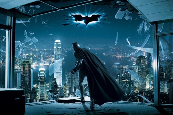 Batman. Vue de la ville de nuit