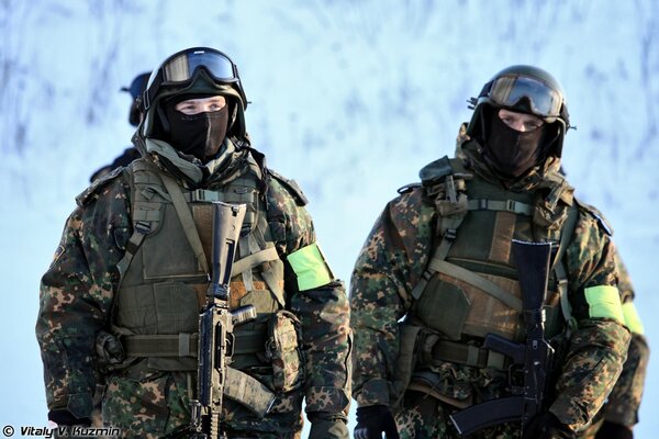 Russian special forces in the snow