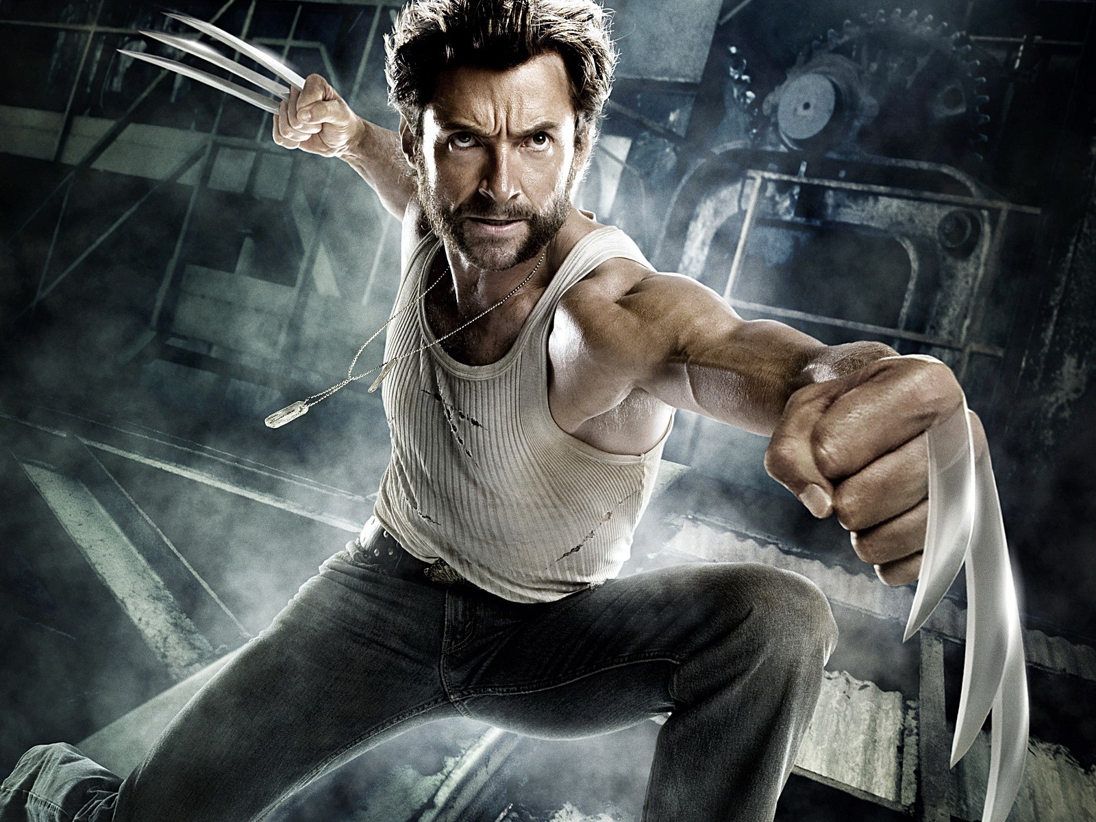 x-men début wolverine hugh jackman héros métal griffes poings