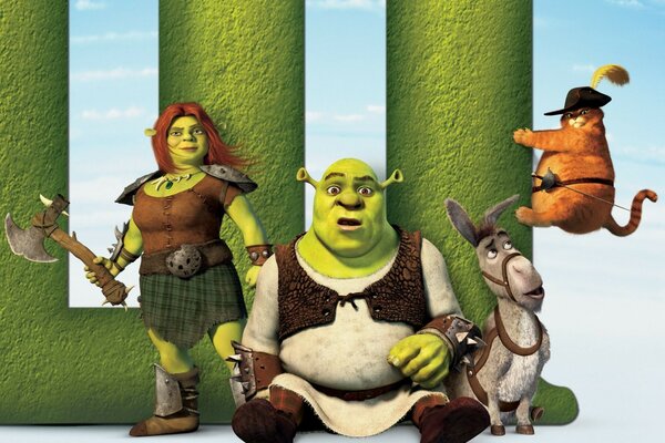 A frame from the cartoon Shrek forever