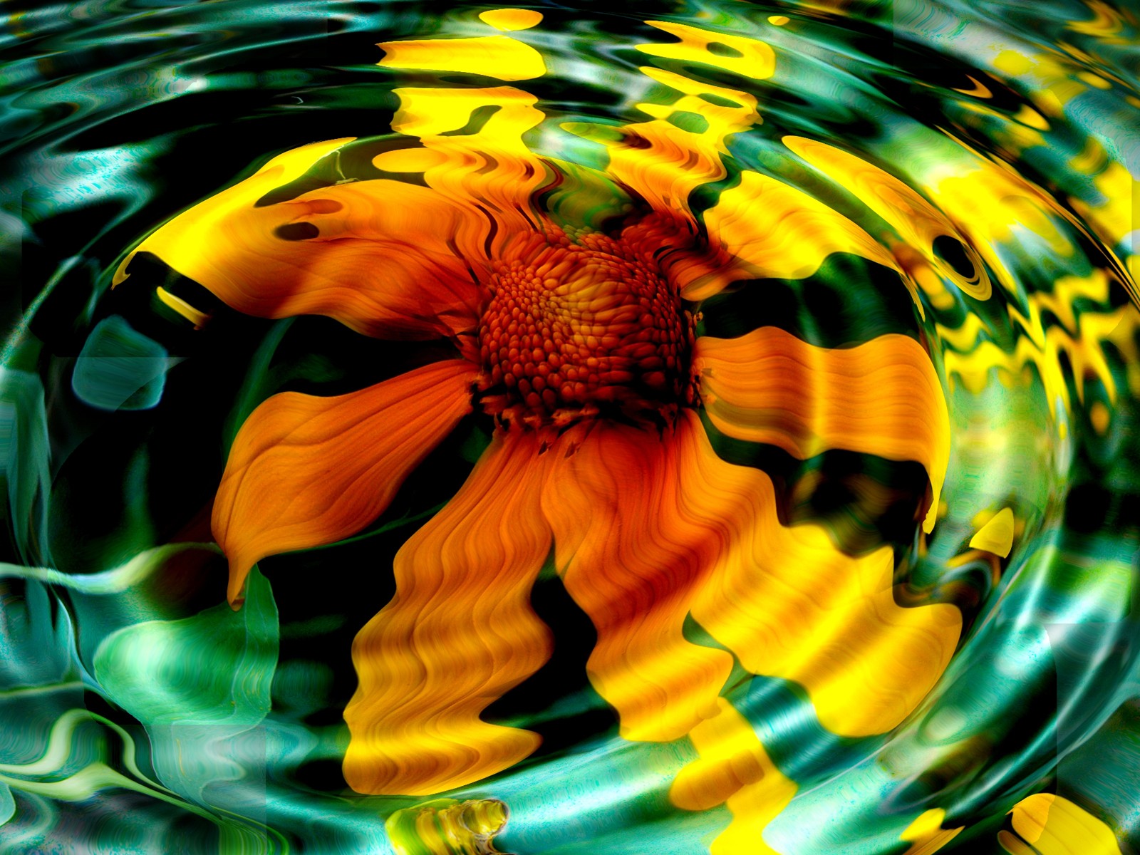 reflection flower following