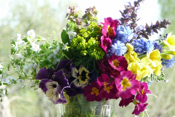 Summer bright bouquet of flowers