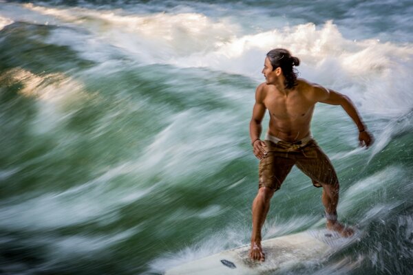 Man and the raging ocean