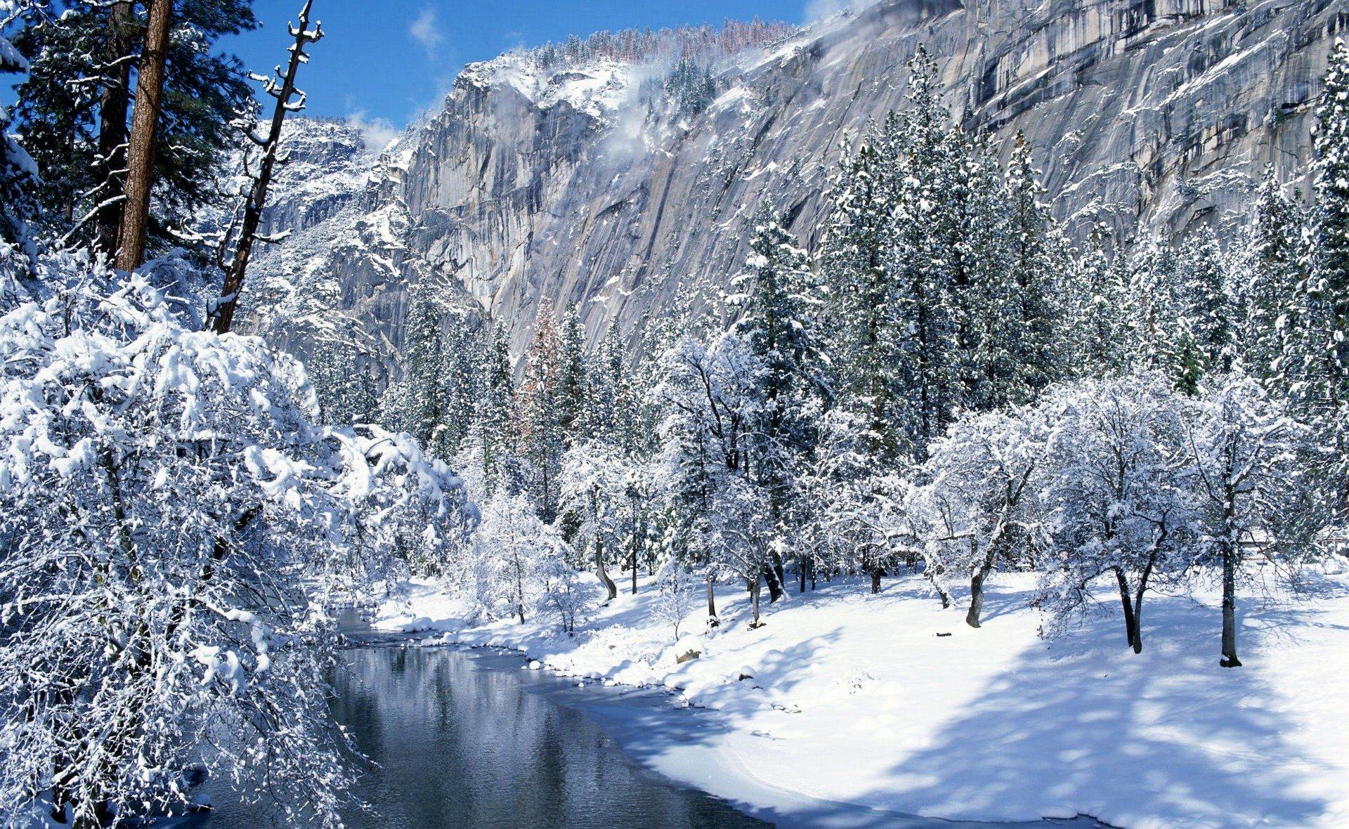 śnieg zima park narodowy yosemite kalifornia