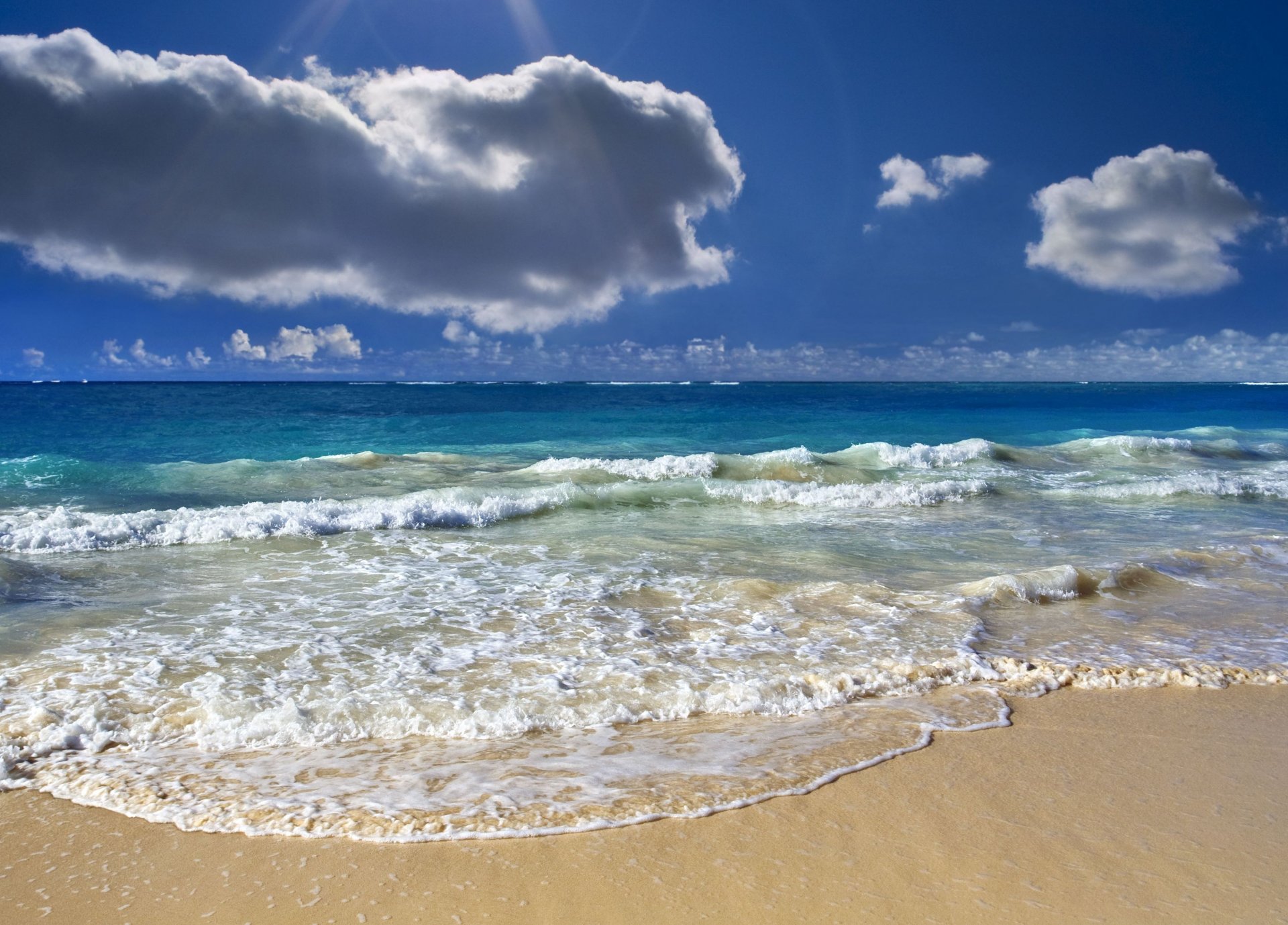 ozean pracht ozean wellen azurblau wolken horizont