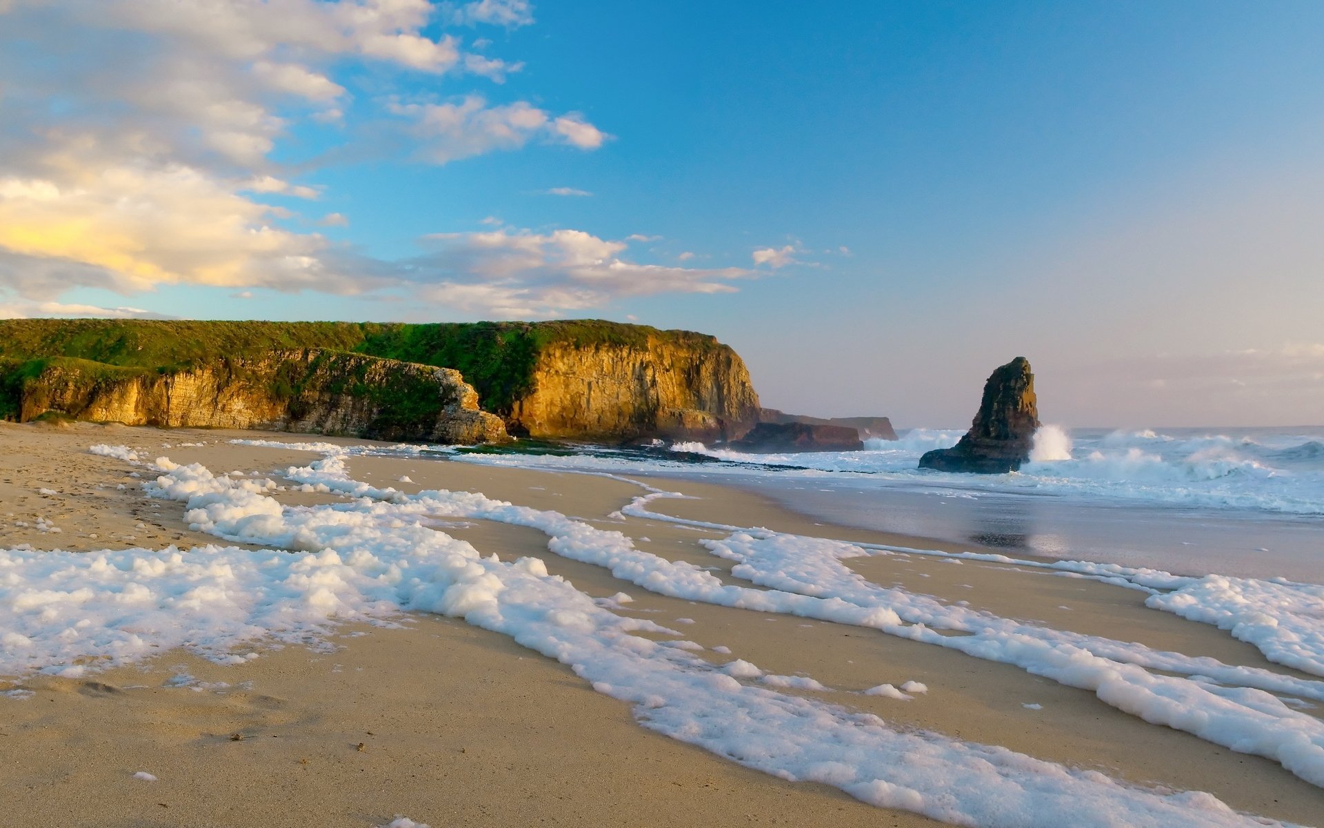 landschaften küste küste schaum sand strände felsen felsen wasser meer ozean