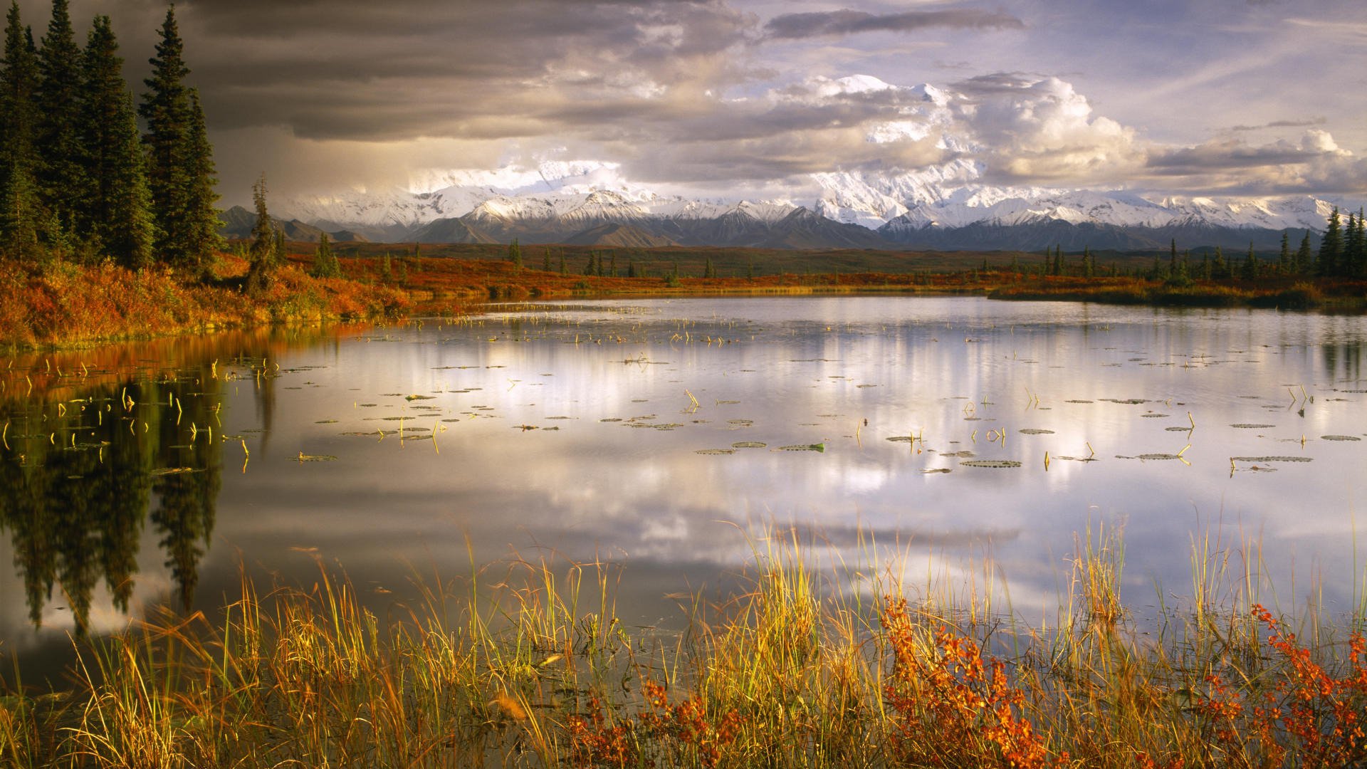 montagnes nature lac automne