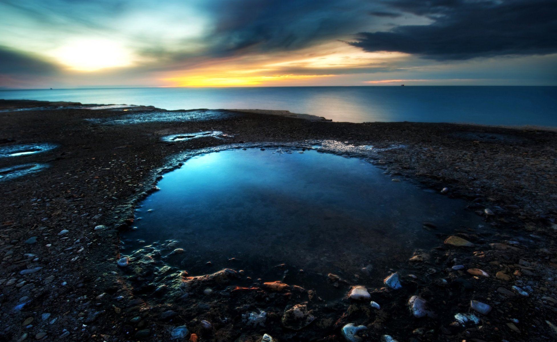 naturaleza paisaje mar piedras cielo puesta de sol última cura sol noche