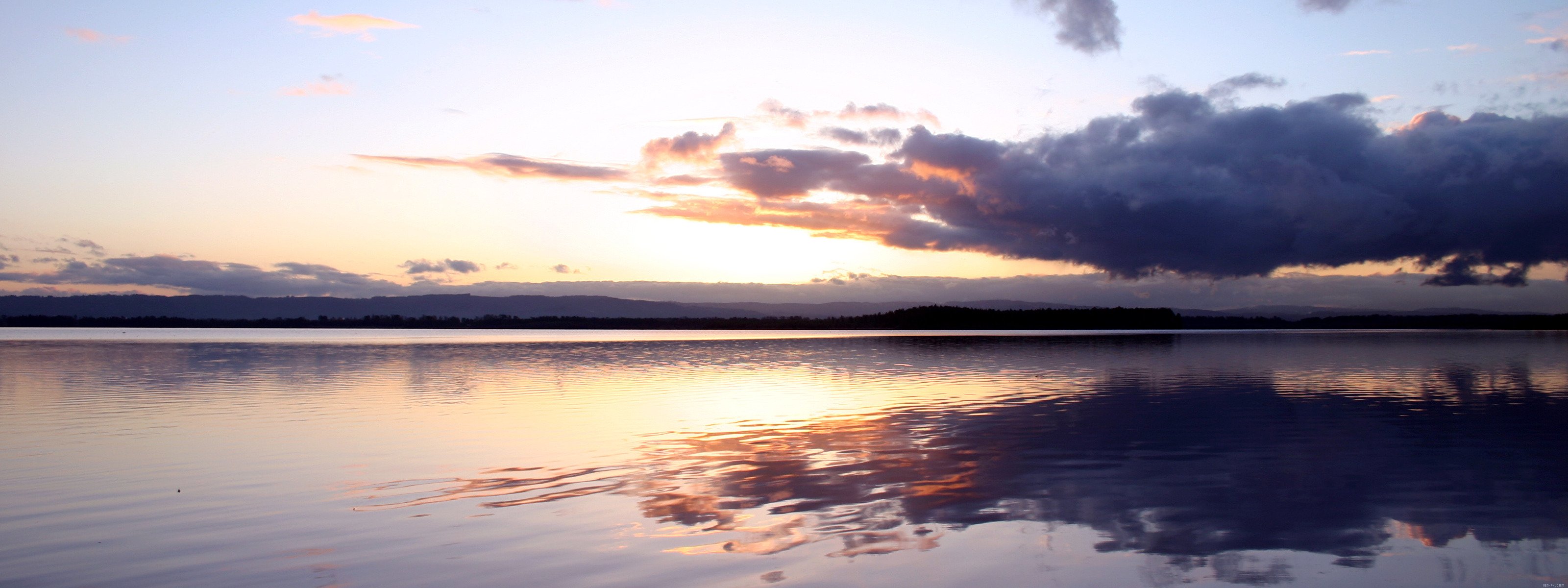 river lake water dual monitor hdtv landscape nature sky cloud