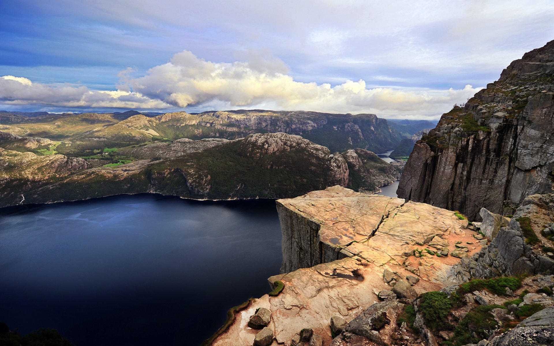 mountain landscape nature lake water sea forest rock tree photo