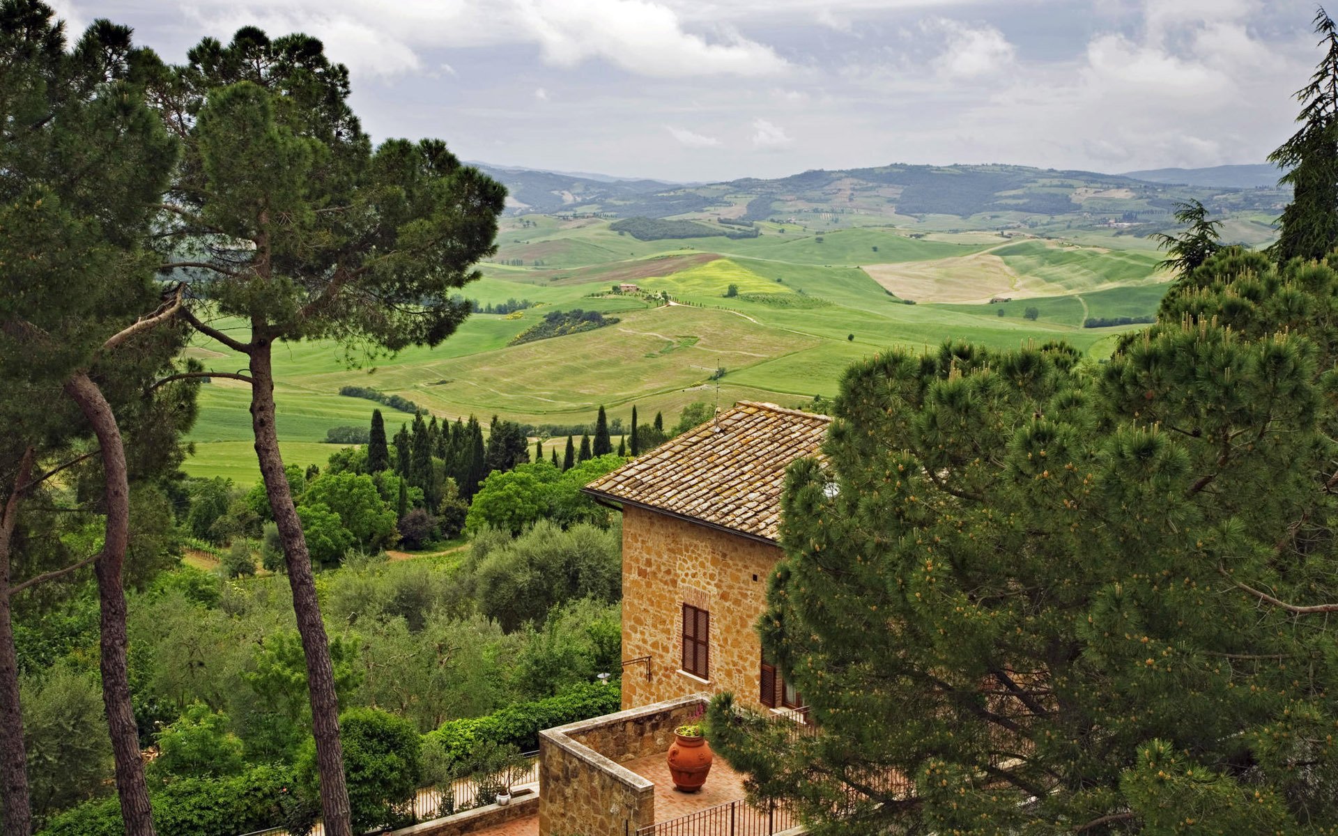 italia casa cielo árboles colinas