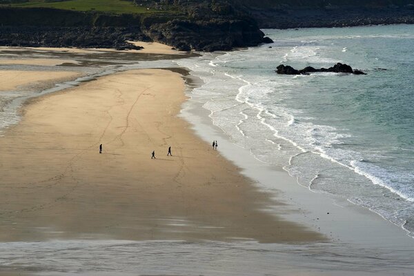 A beach in the UK among the rocks