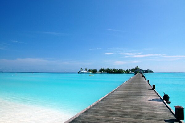 Azure shores around the pier