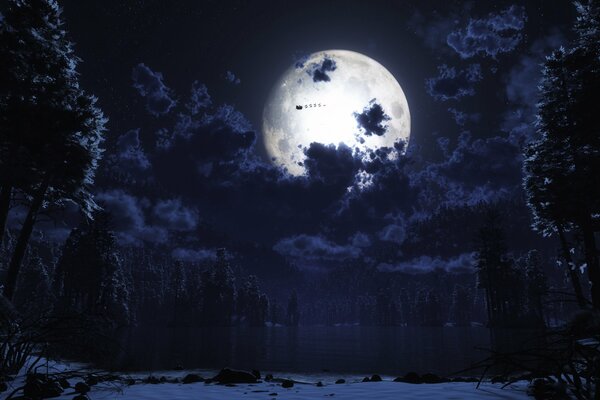 Vollmond in der Winternacht