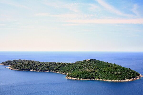 An island in summer among the sea in Croatia