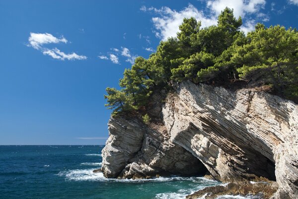 Rocks in Croatia on the Petrovac sea