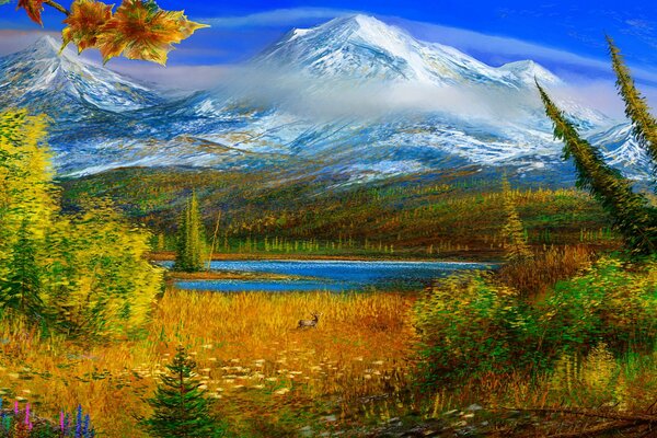 Осень на Аляске. Картина гор