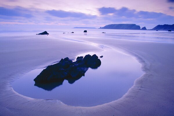 The sea with sunset in the evening