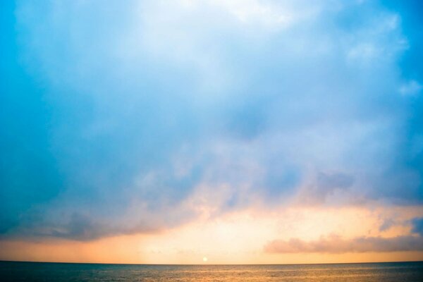 Beautiful sunrise over the sea in Mexico