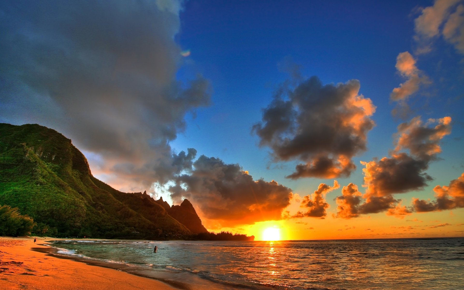 côte océan coucher de soleil paysage