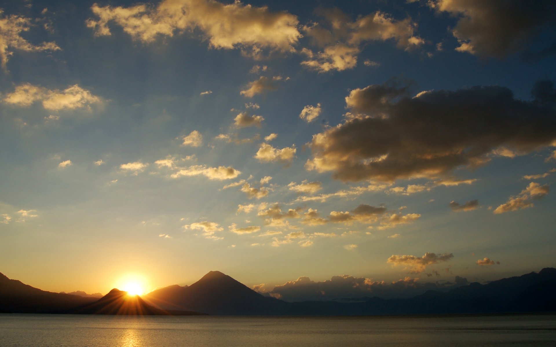 view nature landscape mountain sky sunset sun clouds heaven