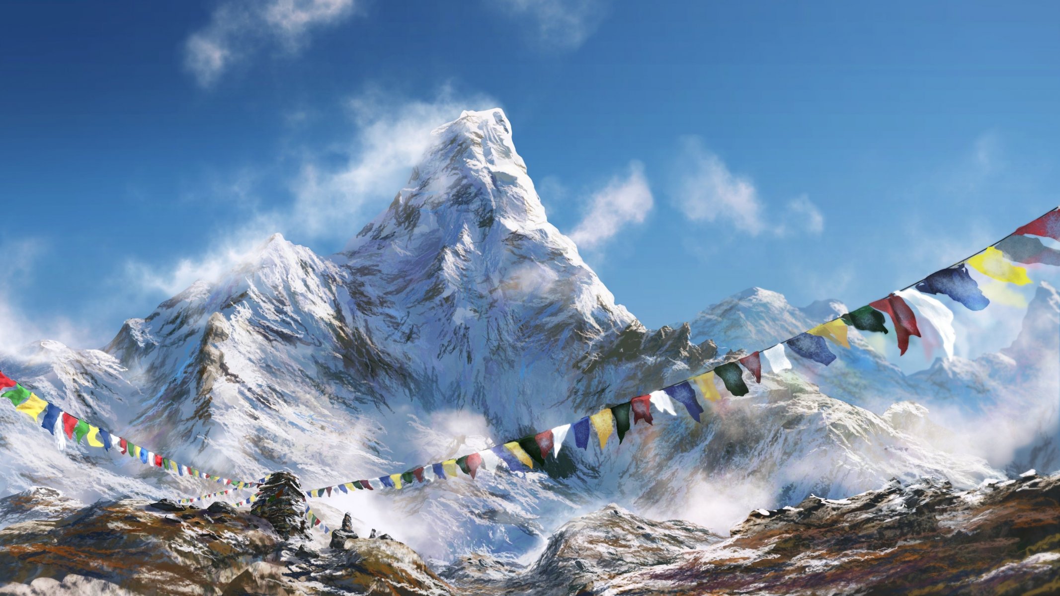 wagatam montagne drapeaux beaucoup