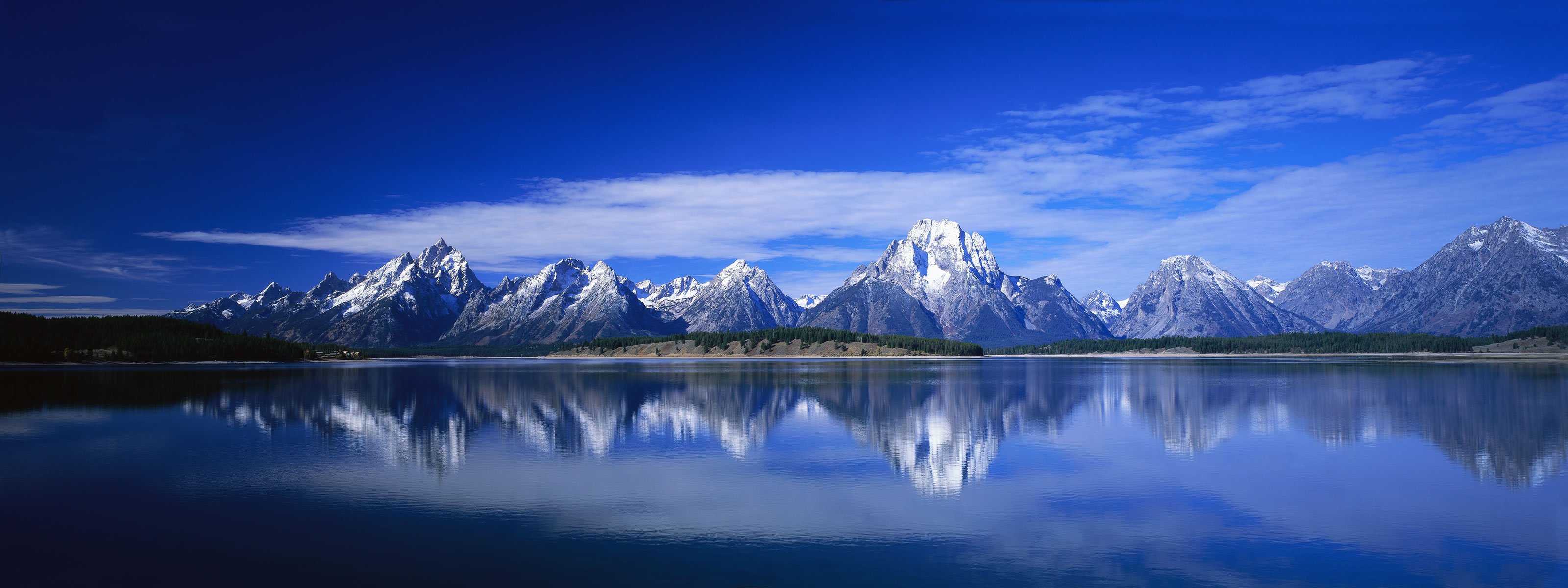 nature paysage fond eau montagnes ciel