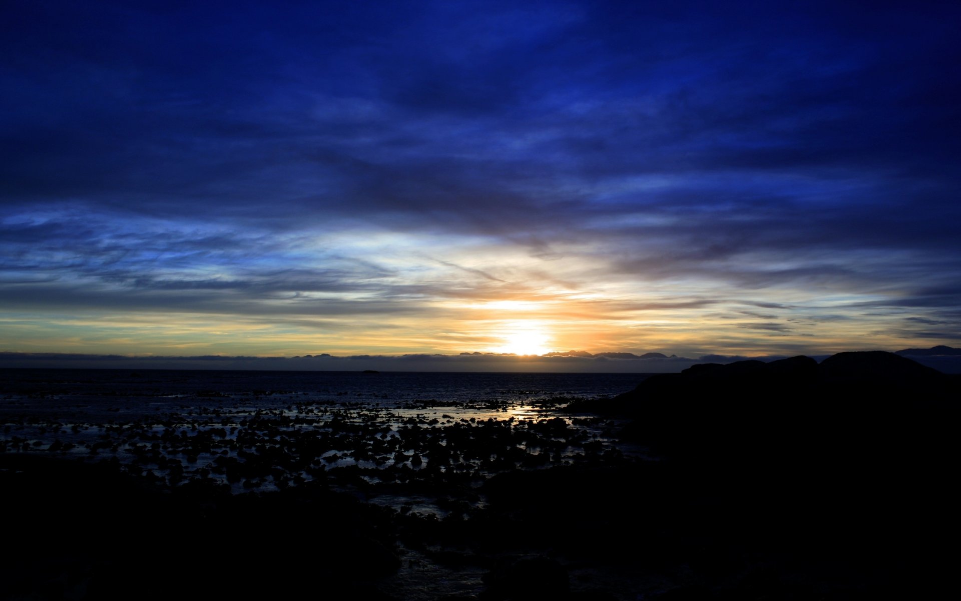 unset sun water beach landscape