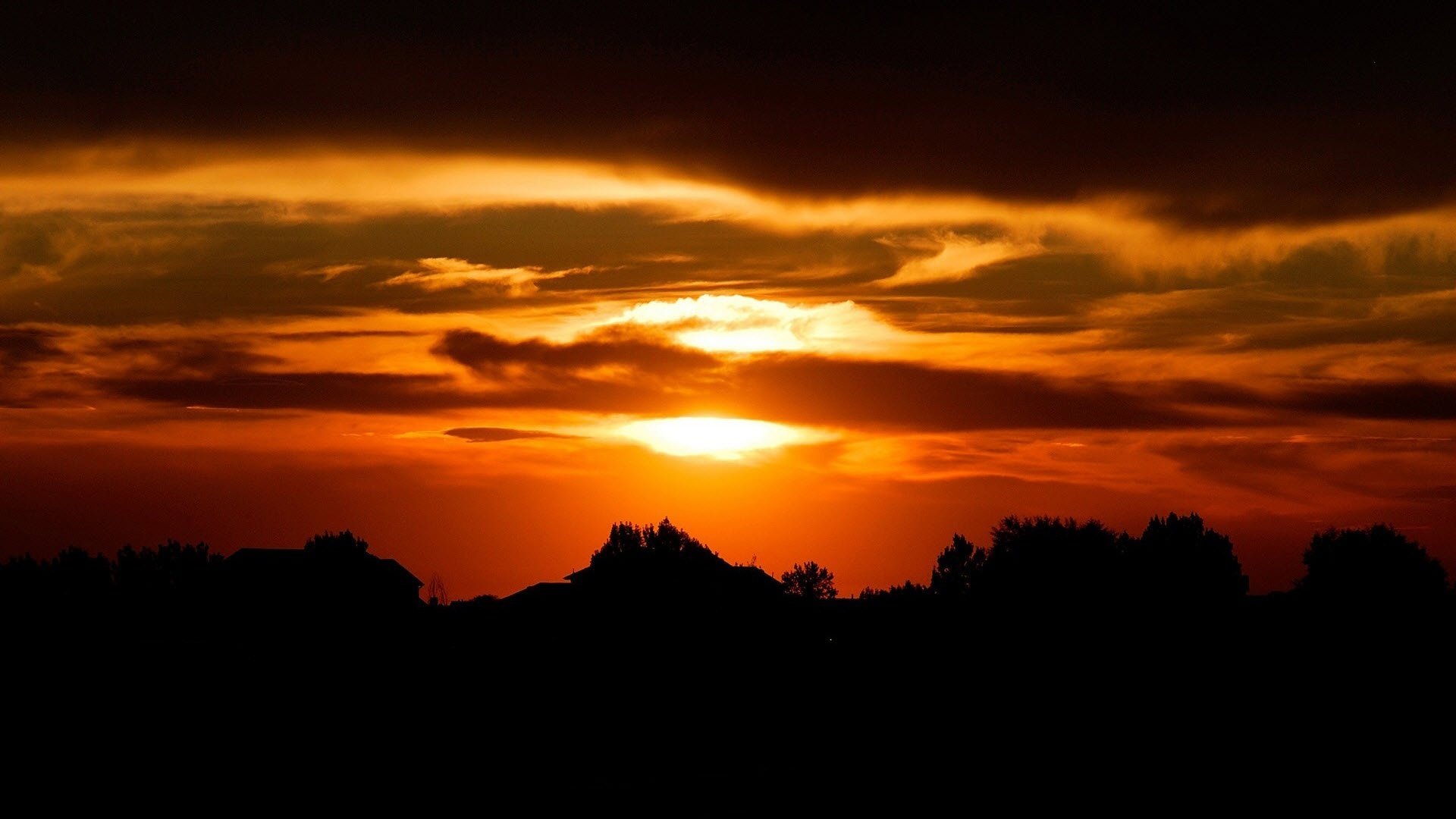 sonnenuntergang himmel silhouetten