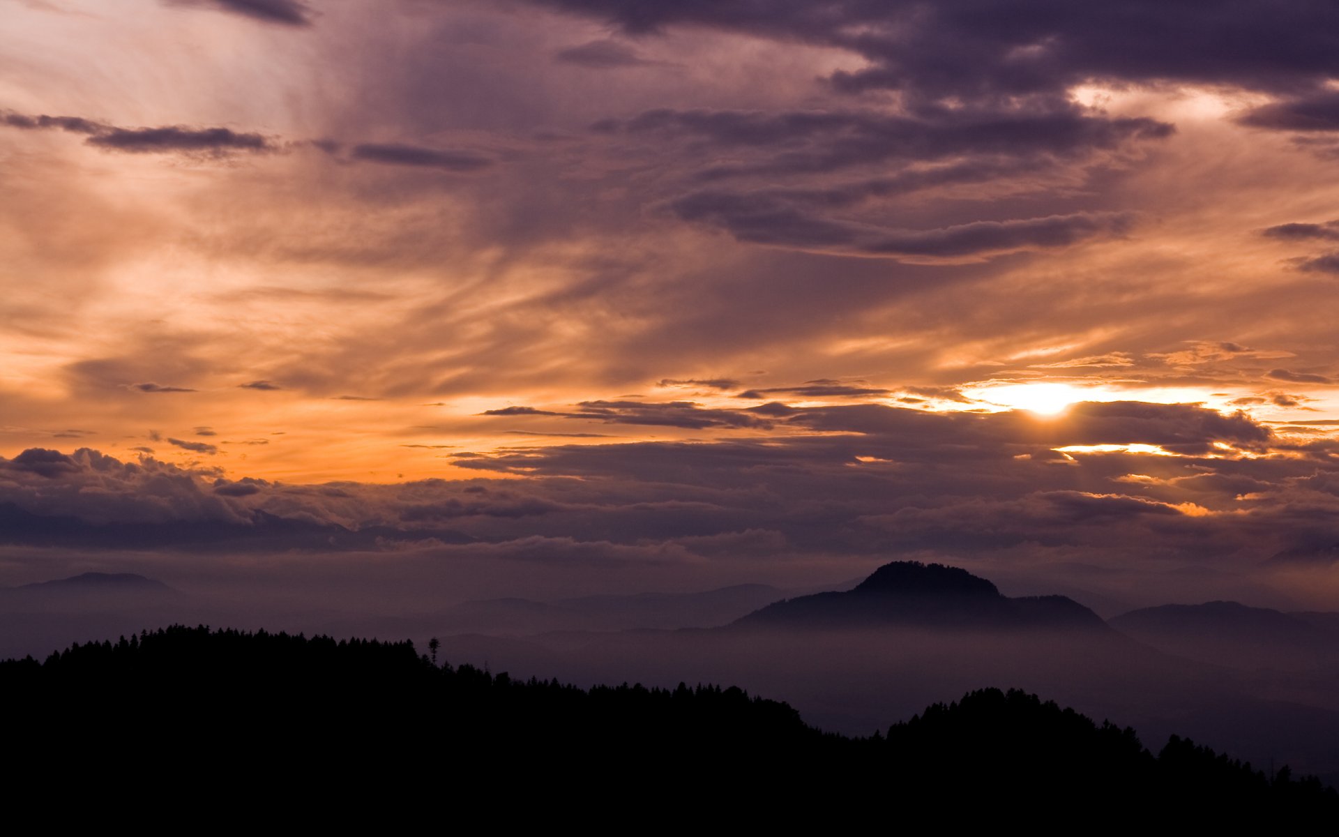 night mountain landscape clouds views nature