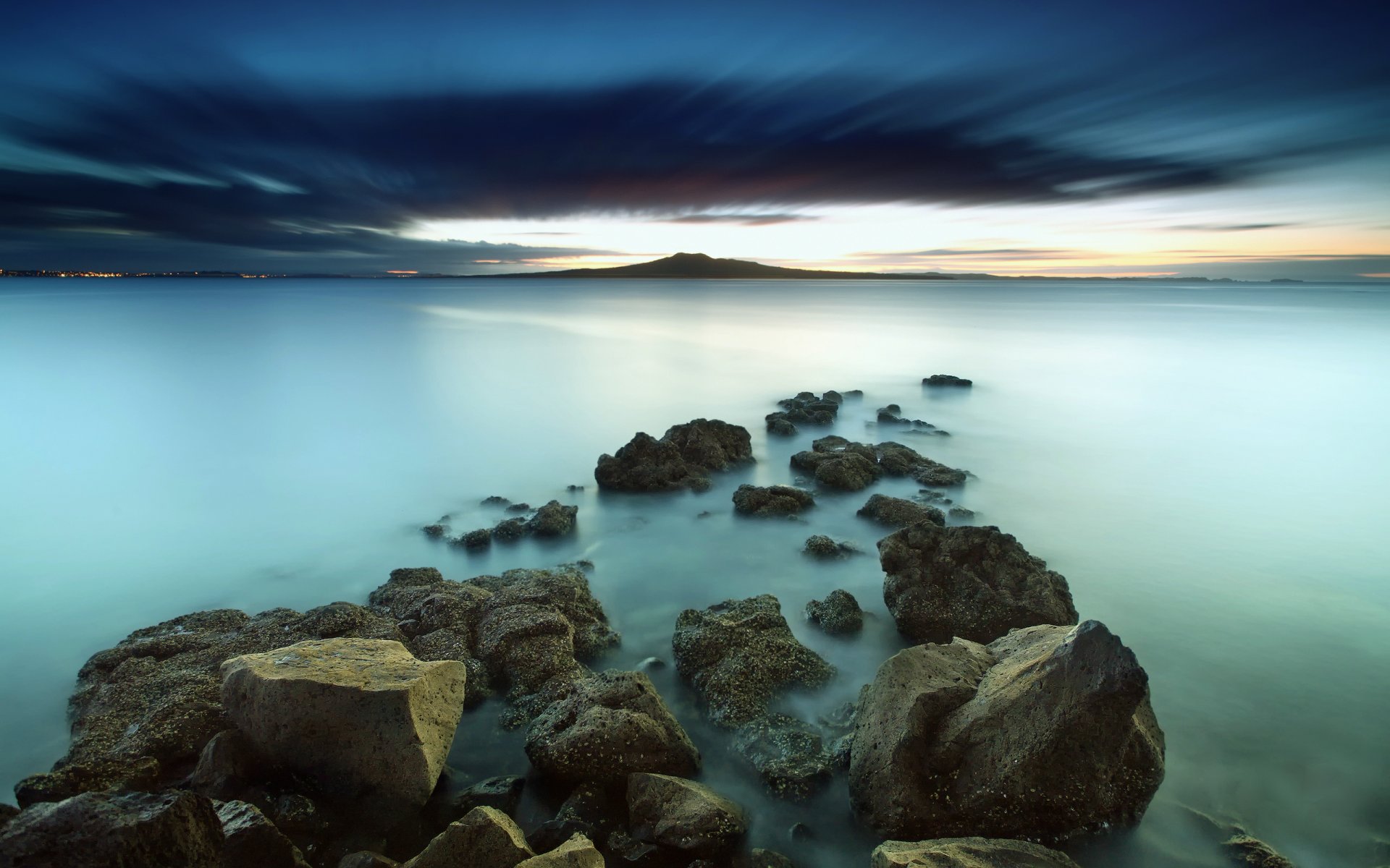 meer steine ufer wasser landschaft