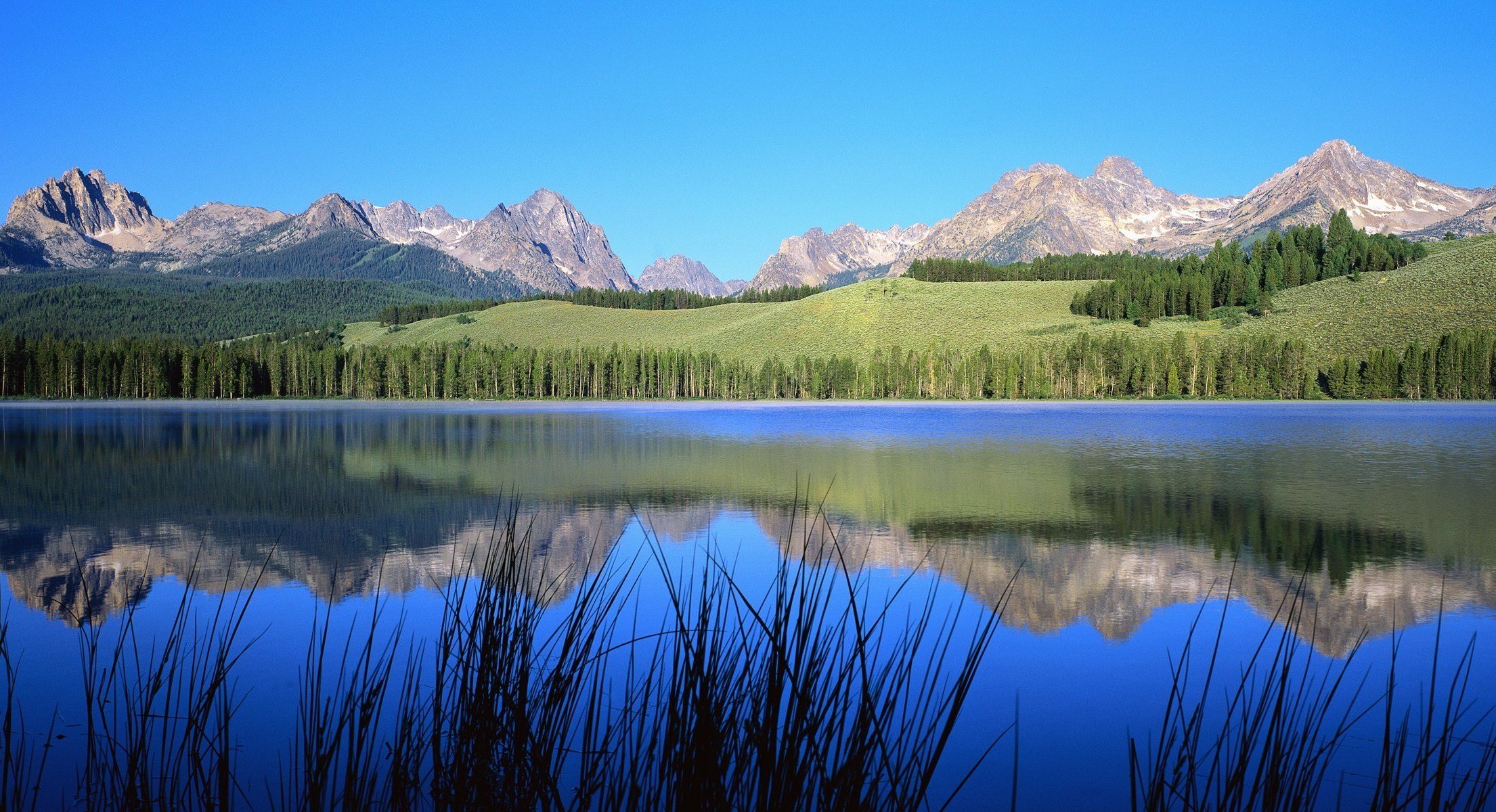 nature landscape river tree sky mountain