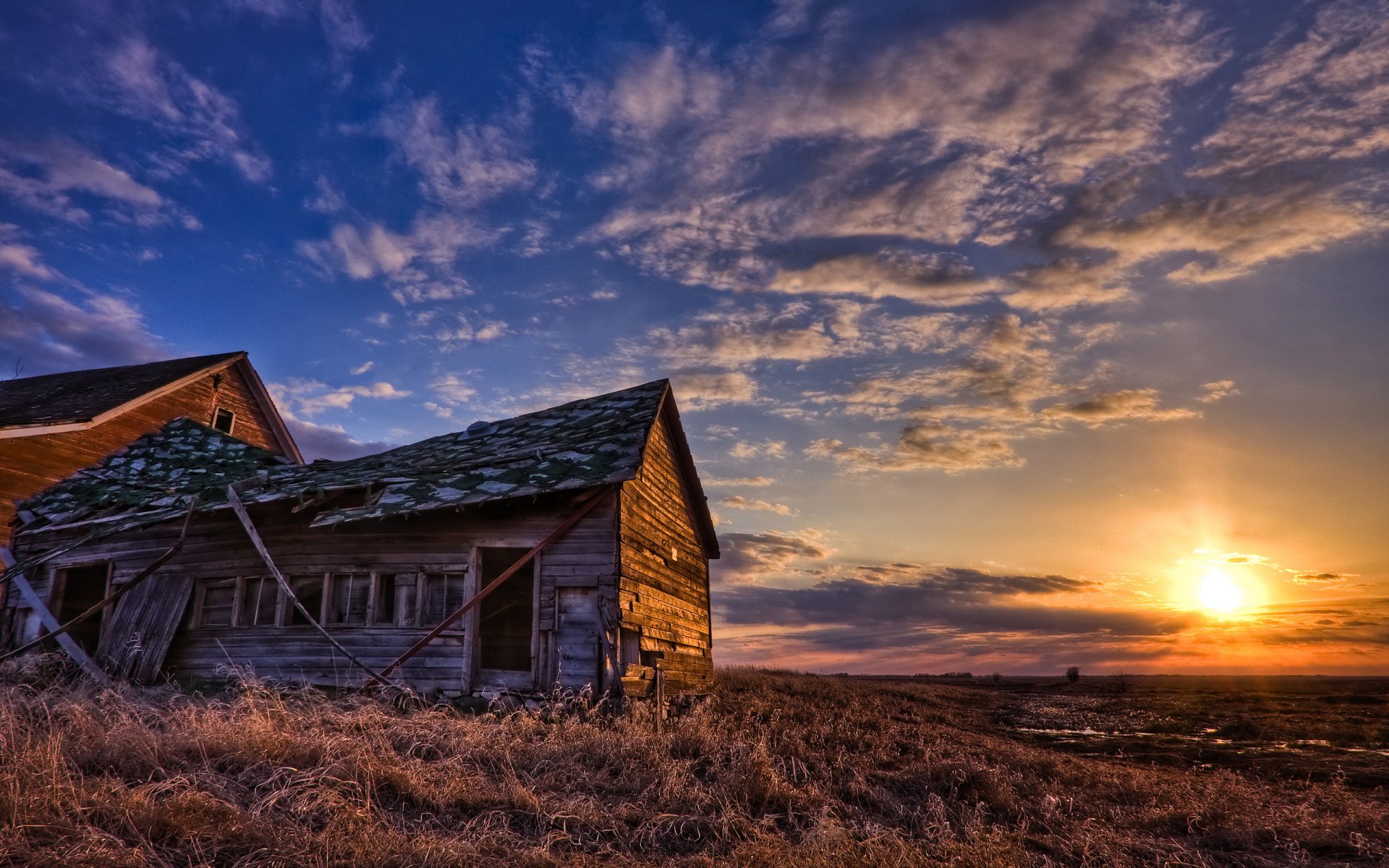 ansicht landschaft haus feld himmel sonne