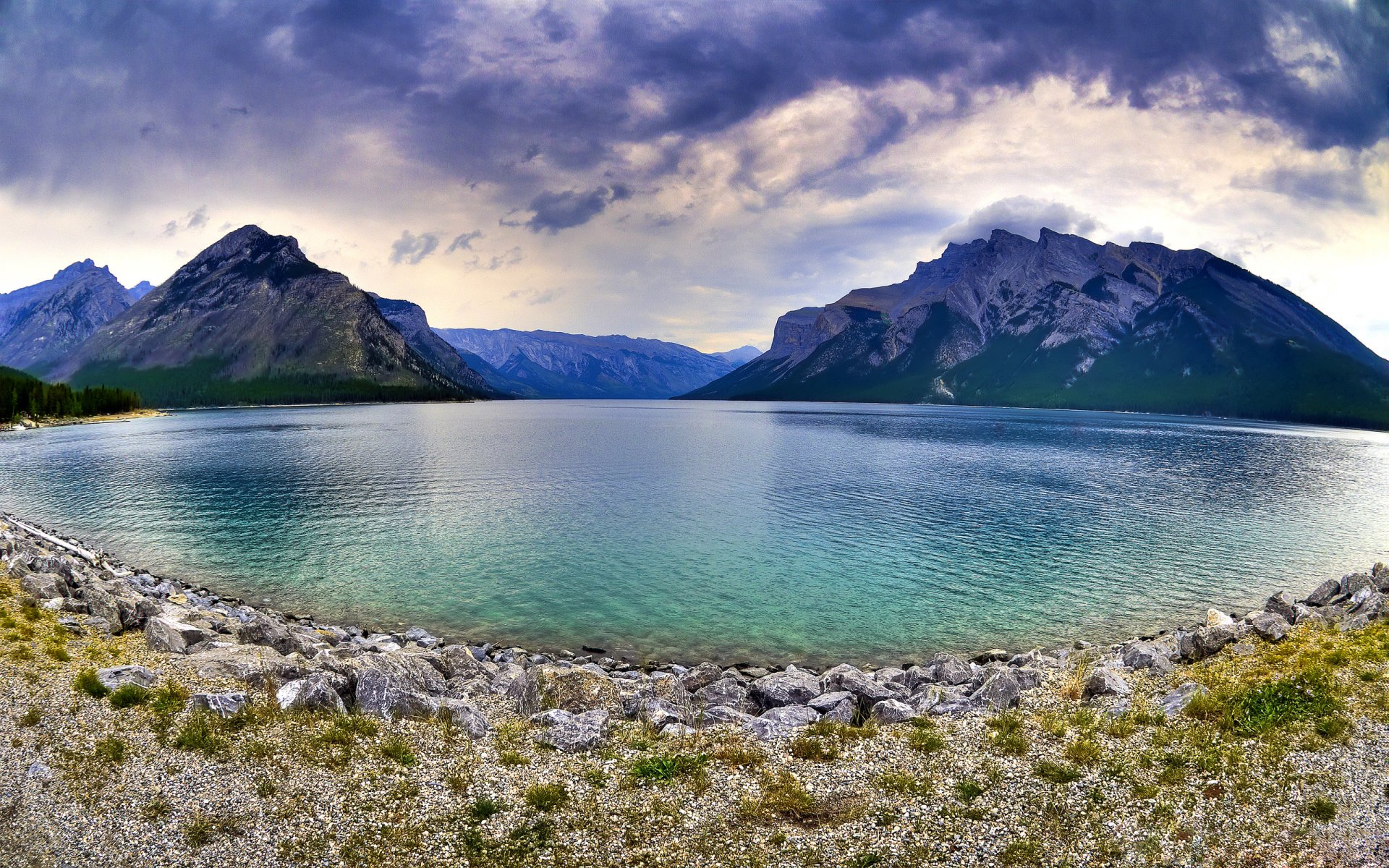 brewing storms on the lake alberta canada