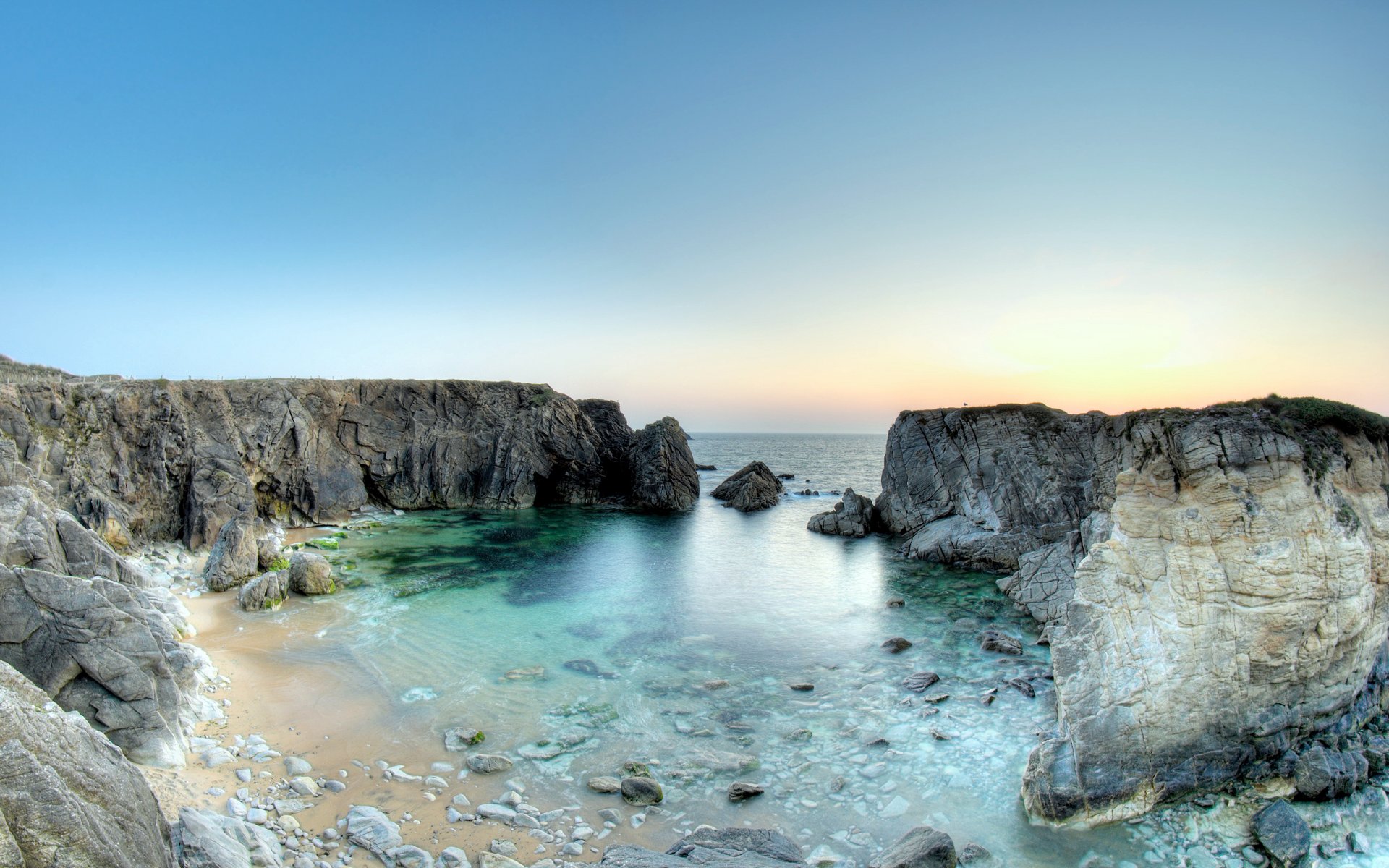 beach france quiberon peninsula rock