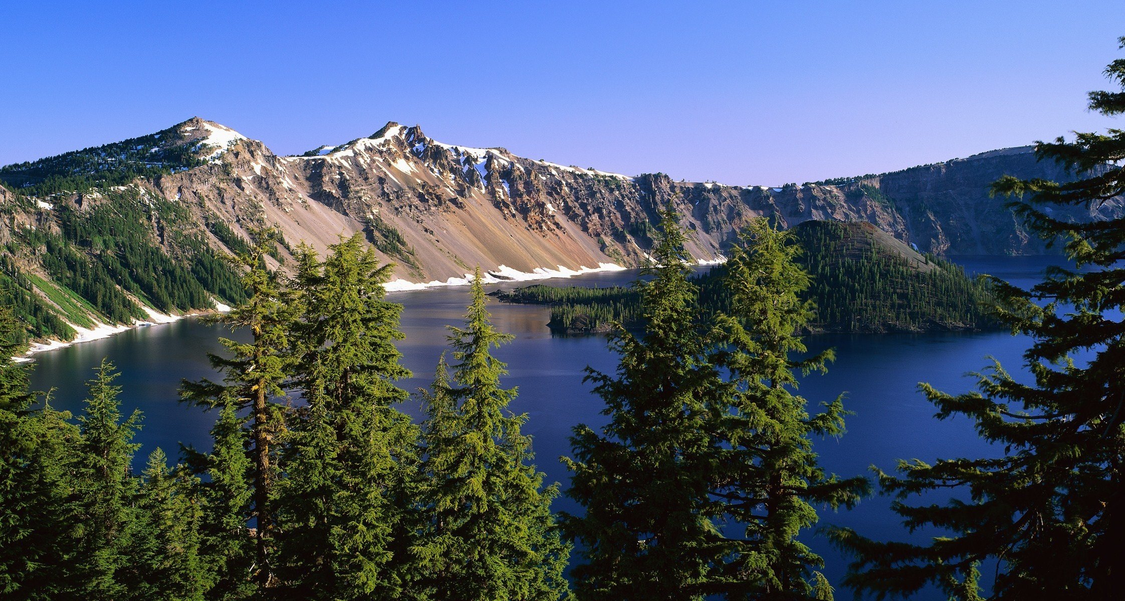 lac ciel arbres vue nature