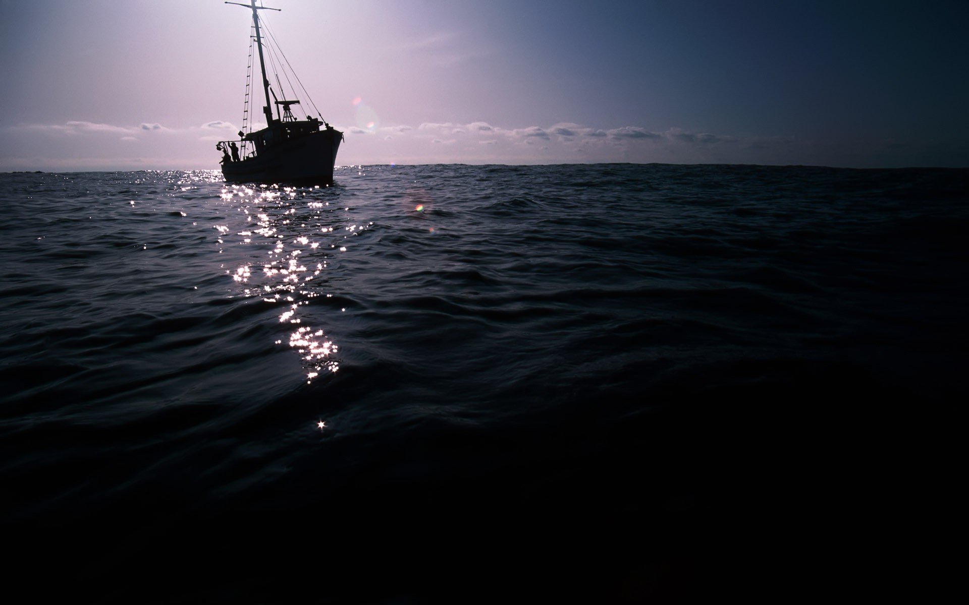 море лодка небо вода плавание пейзаж