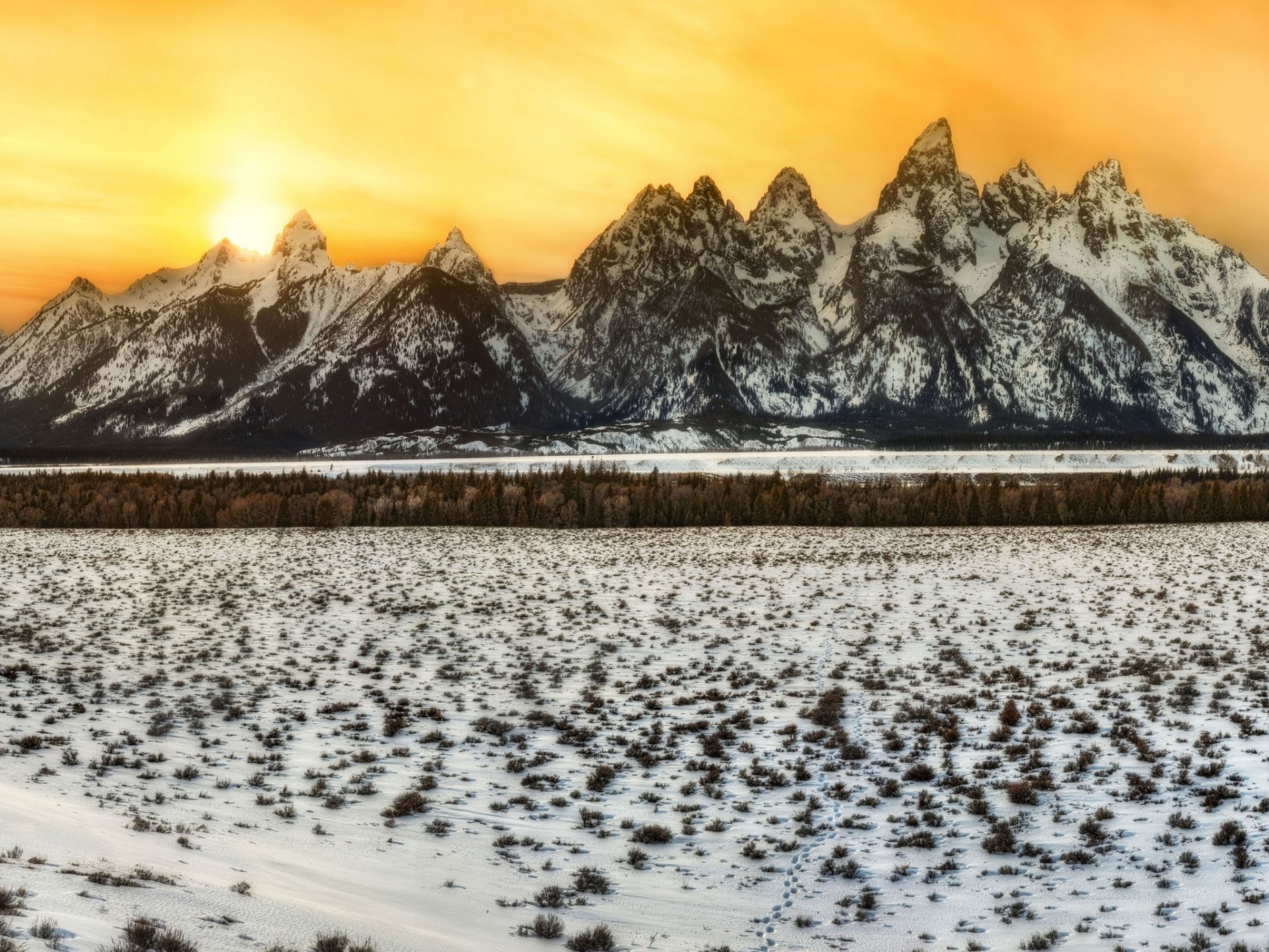 montagnes hdr neige